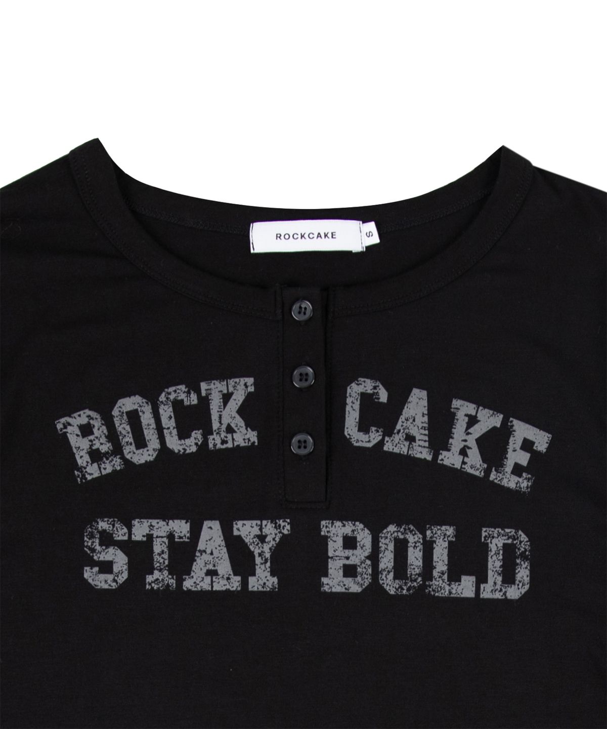 락케이크(ROCKCAKE) Classic Henly Neck Top - Black