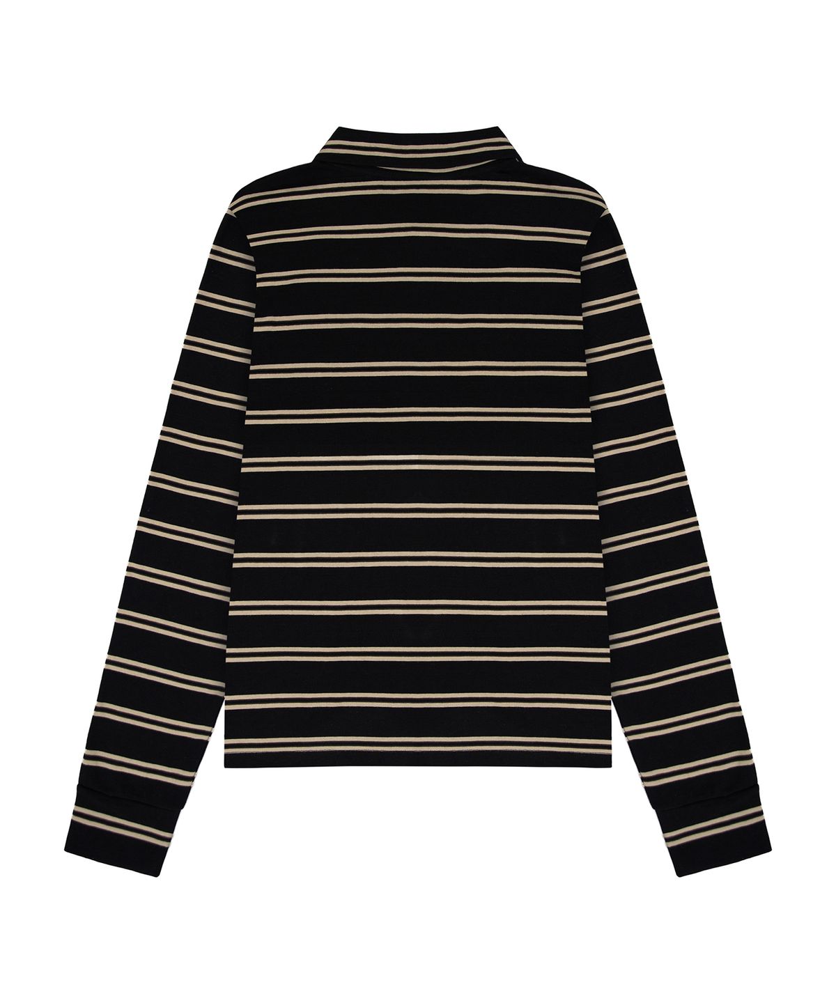 락케이크(ROCKCAKE) Heritage Stripe Polo Top - Black
