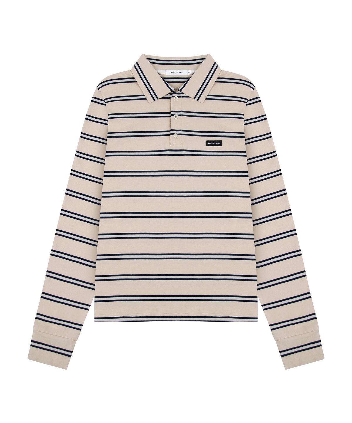 락케이크(ROCKCAKE) Heritage Stripe Polo Top - Cream