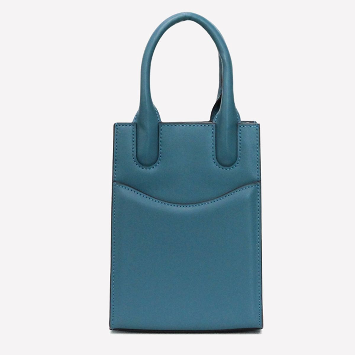 마뜨(MATT) [리퍼브] 웨이브 소가죽 미니 토트백 Turquoise Blue