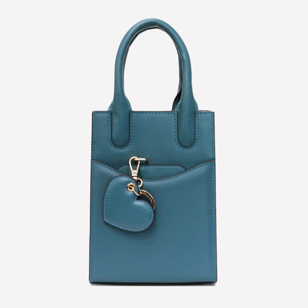 마뜨(MATT) [리퍼브] 웨이브 소가죽 미니 토트백 Turquoise Blue