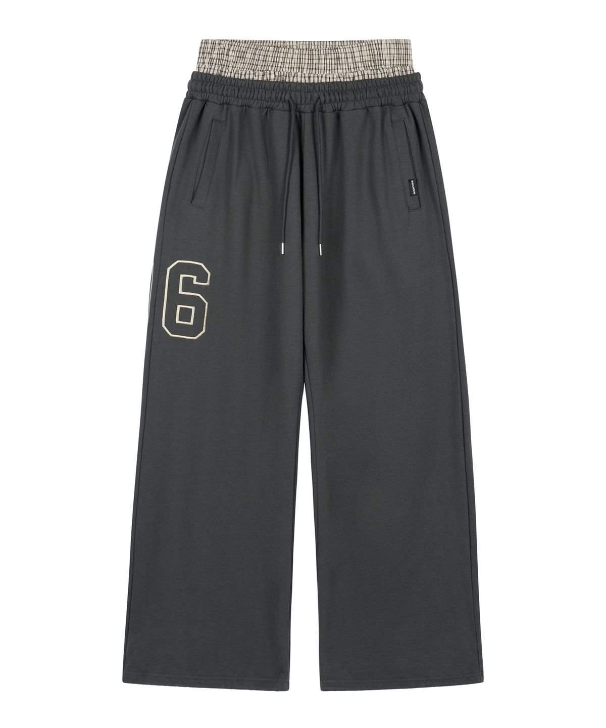 락케이크(ROCKCAKE) Check Layered 96 Wide 2way Jogger - Charcoal