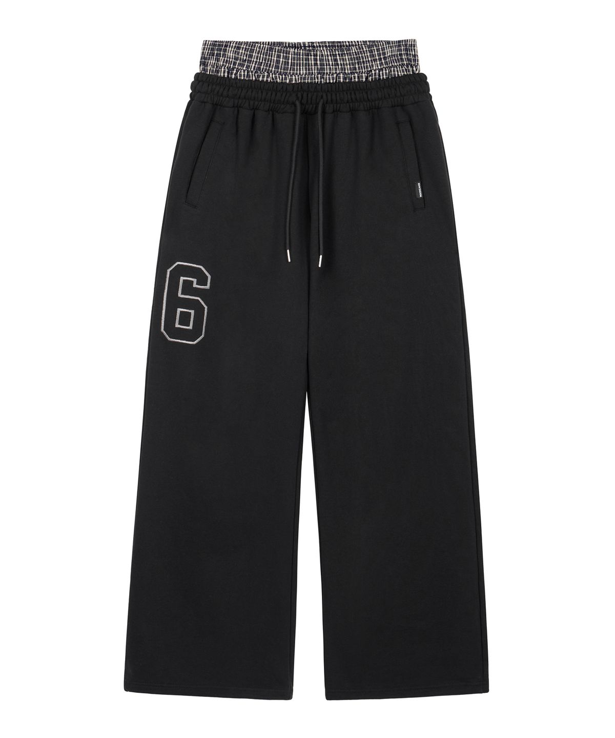 락케이크(ROCKCAKE) Check Layered 96 Wide 2way Jogger - Black
