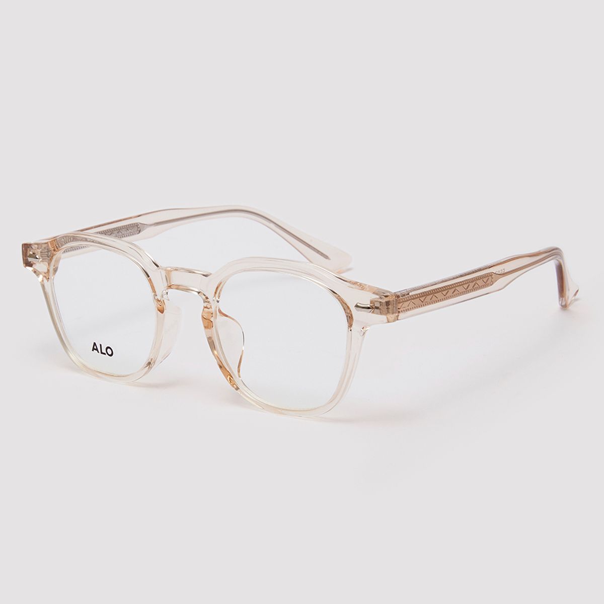 알로아이웨어(ALO EYEWEAR) [Essential] AL5507 2525G 프렌치 스퀘어 앰버 안경테 블루라이트 차단 렌즈 선택