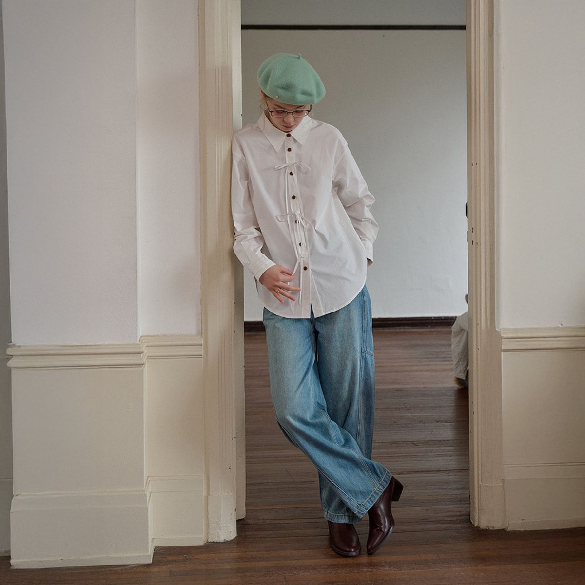 심플레트로(SIMPLE RETRO) SR_Washed casual crisp pants