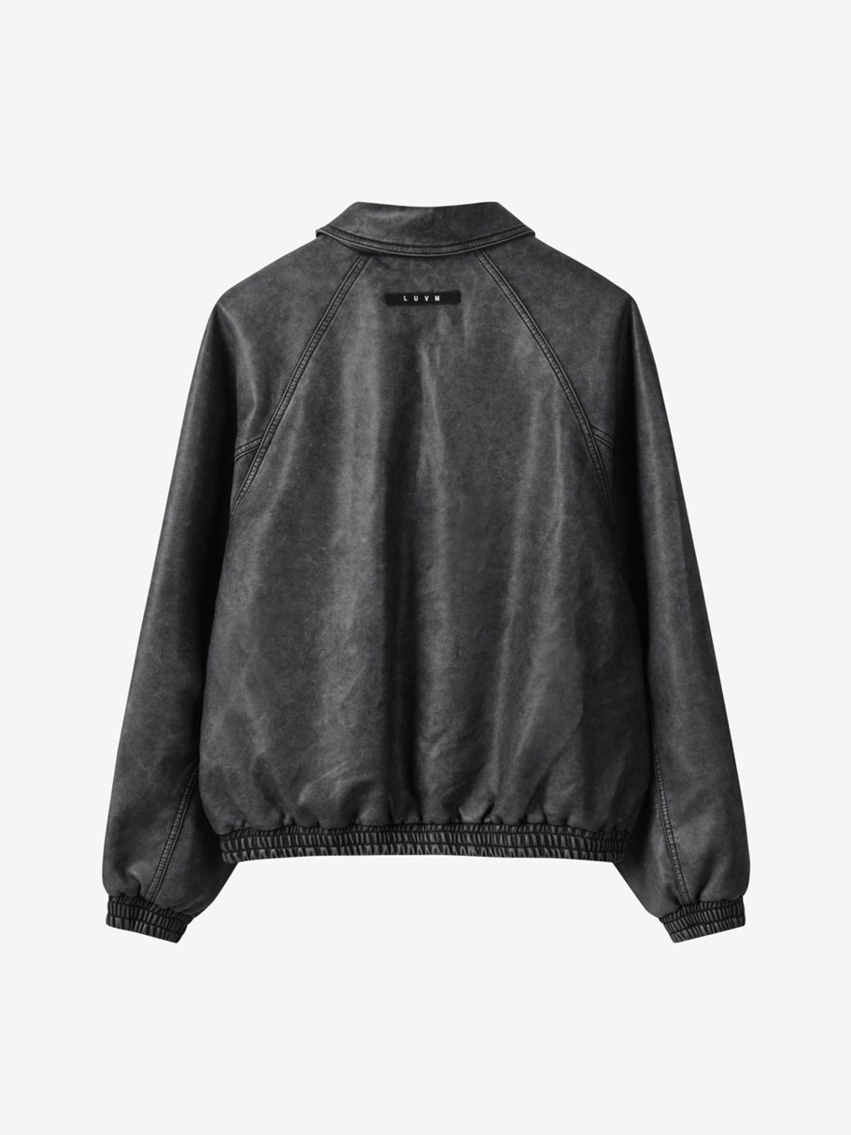 엘유브이엠(LUVM) FAKE LEATHER ZIP-UP JACKET_BLACK
