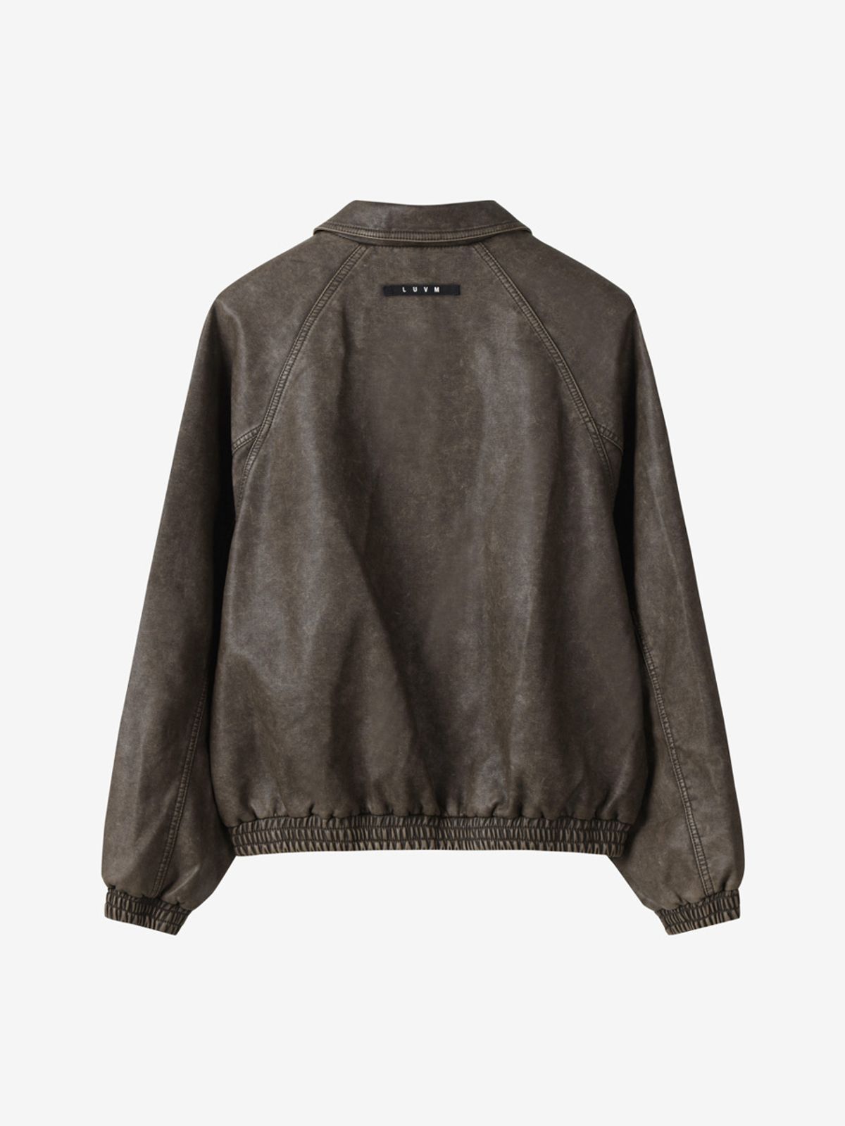 엘유브이엠(LUVM) FAKE LEATHER ZIP-UP JACKET_BROWN