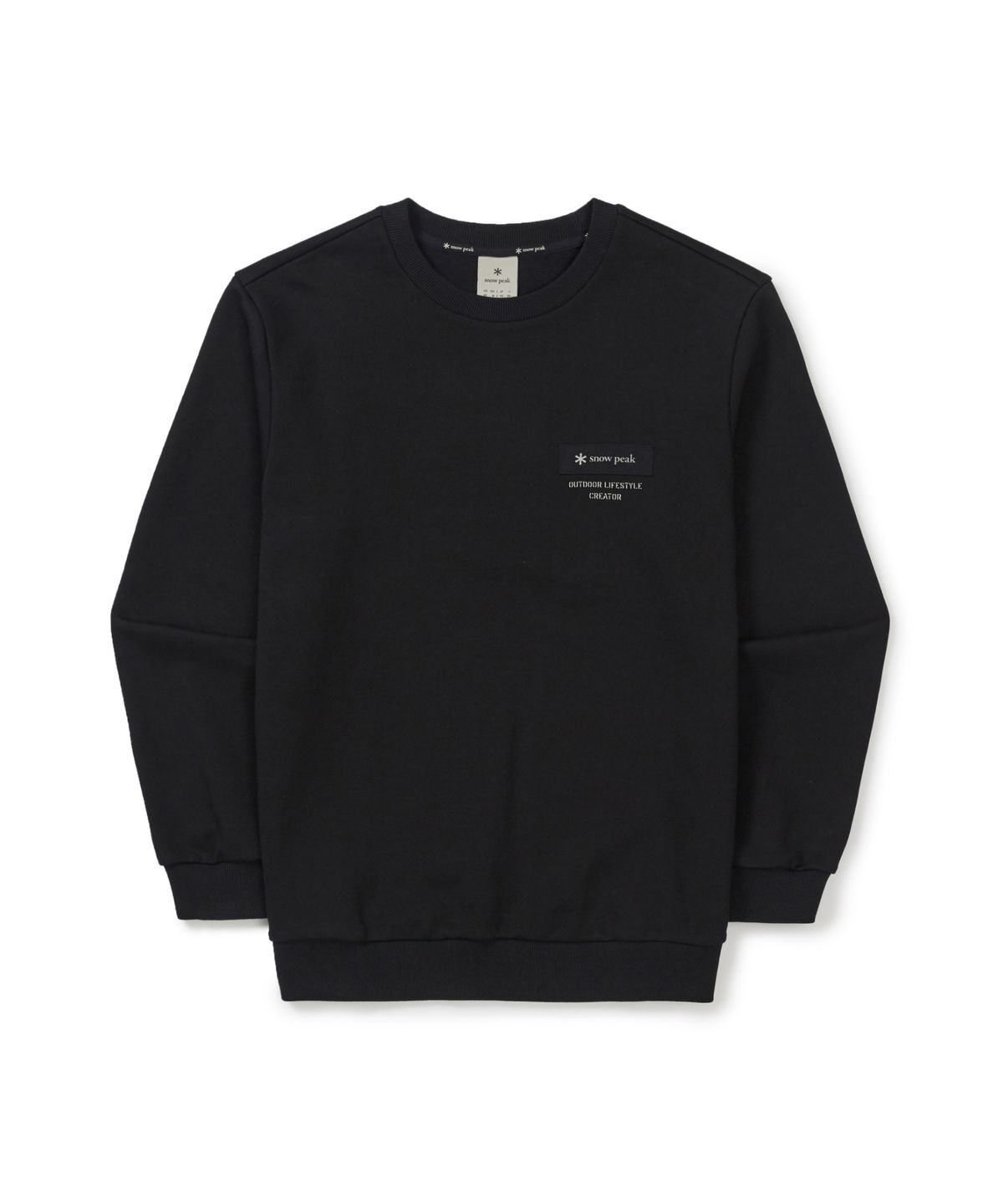 스노우피크 어패럴(SNOWPEAK APPAREL) 우븐 패치 맨투맨 (S25FMFHT24) Black