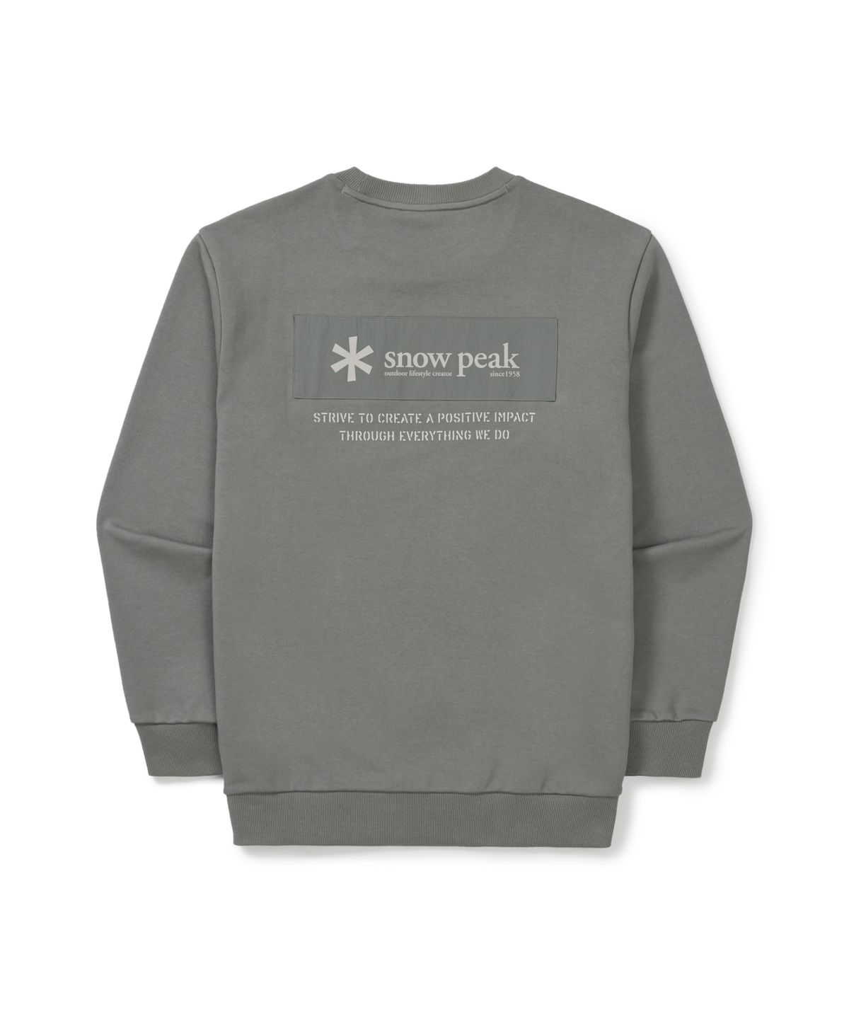 스노우피크 어패럴(SNOWPEAK APPAREL) 우븐 패치 맨투맨 (S25FMFHT24) Dark Gray