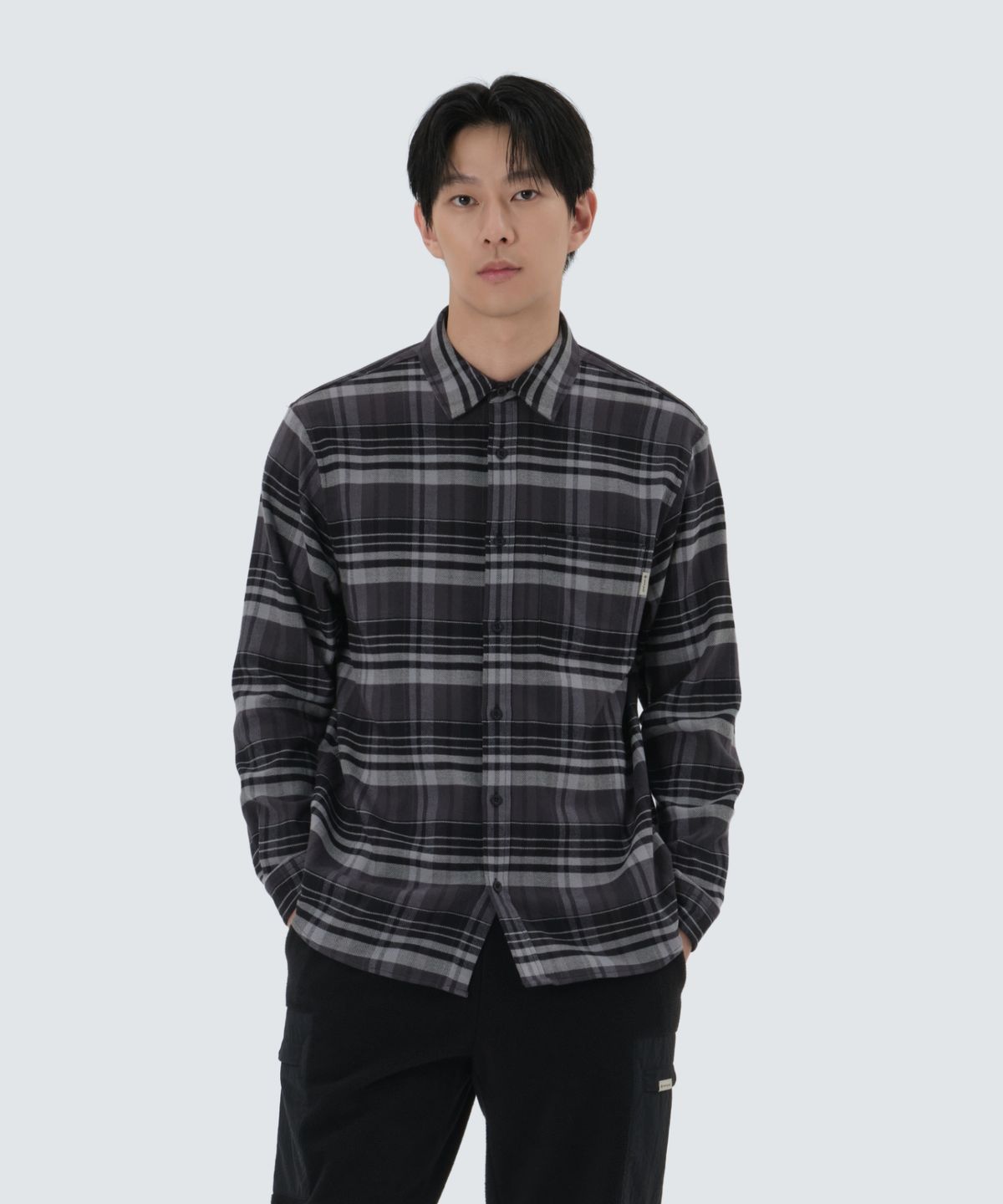 스노우피크 어패럴(SNOWPEAK APPAREL) 리사이클 체크 셔츠 (S25FUFSH02) Black