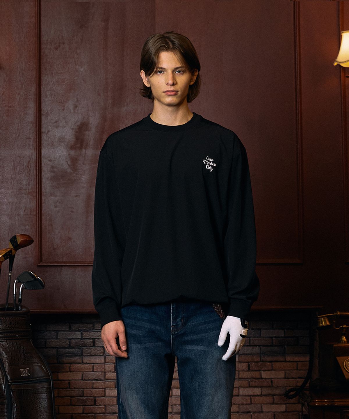 크루멤버스온리(CREW MEMBERS ONLY) MESH MIX NYLON PISTE BLACK