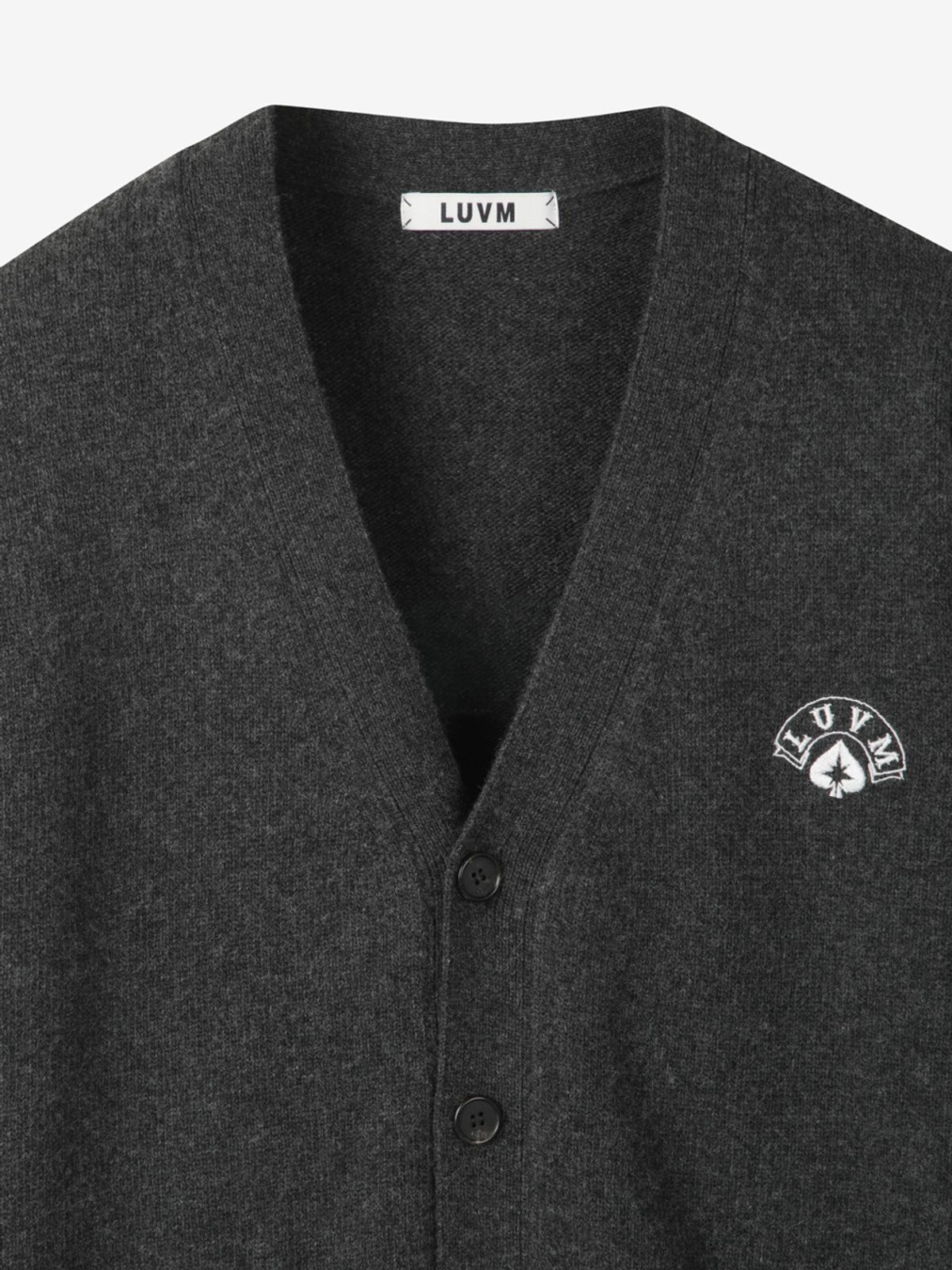 엘유브이엠(LUVM) CLASSIC LINE CARDIGAN FOR MEN_CHARCOAL GRAY
