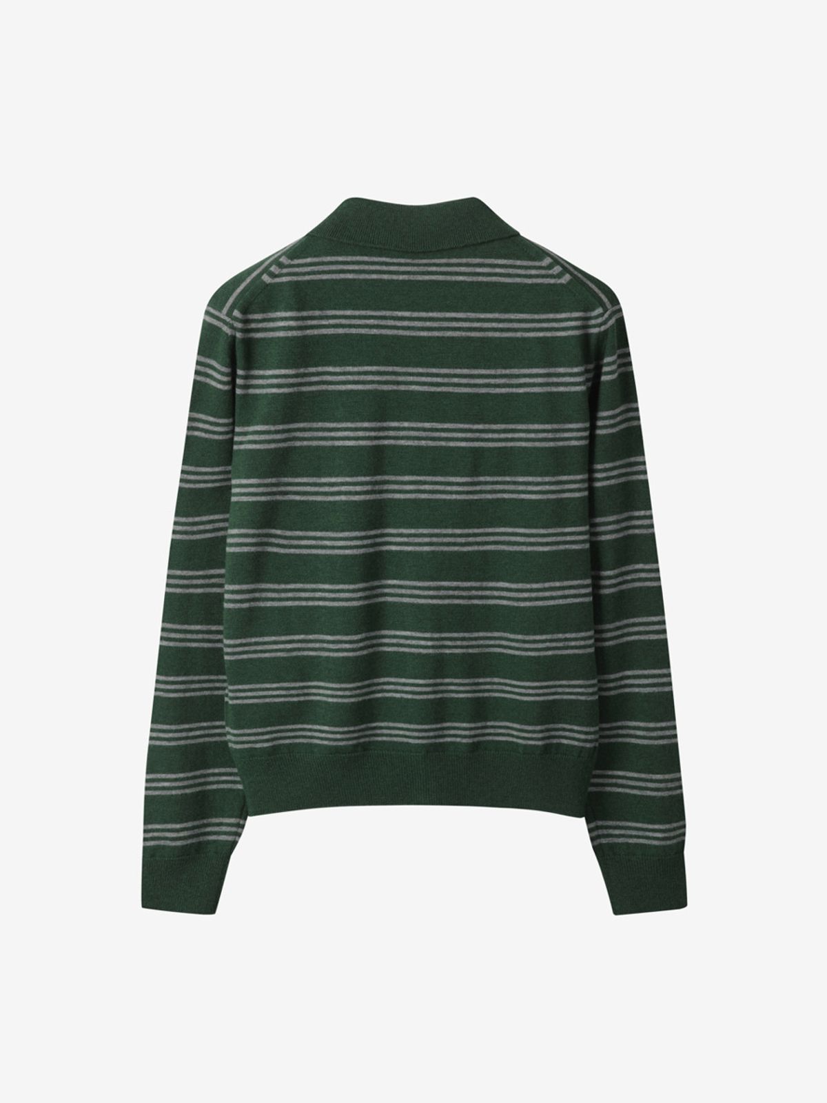 엘유브이엠(LUVM) STRIPED CALLOR CARDIGAN_GREEN