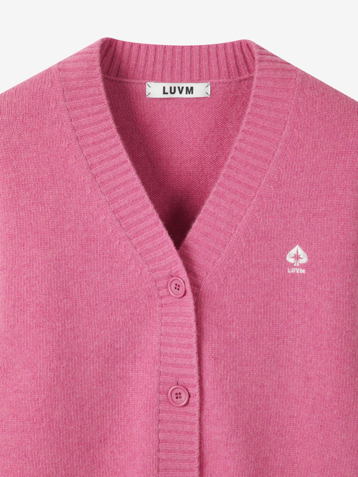 엘유브이엠(LUVM) V-NECK WOOL CARDIGAN_PINK