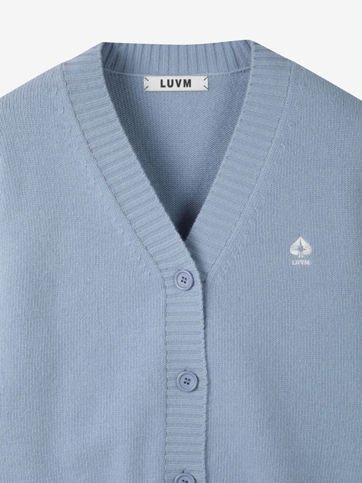 엘유브이엠(LUVM) V-NECK WOOL CARDIGAN_SKY BLUE