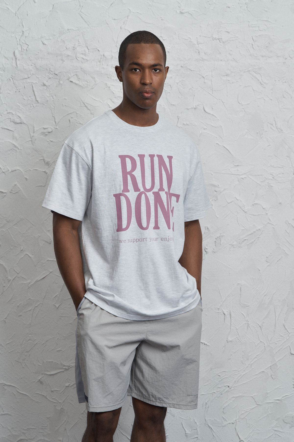런던(RUNDONE) font t-shirts [MGREY/purple]