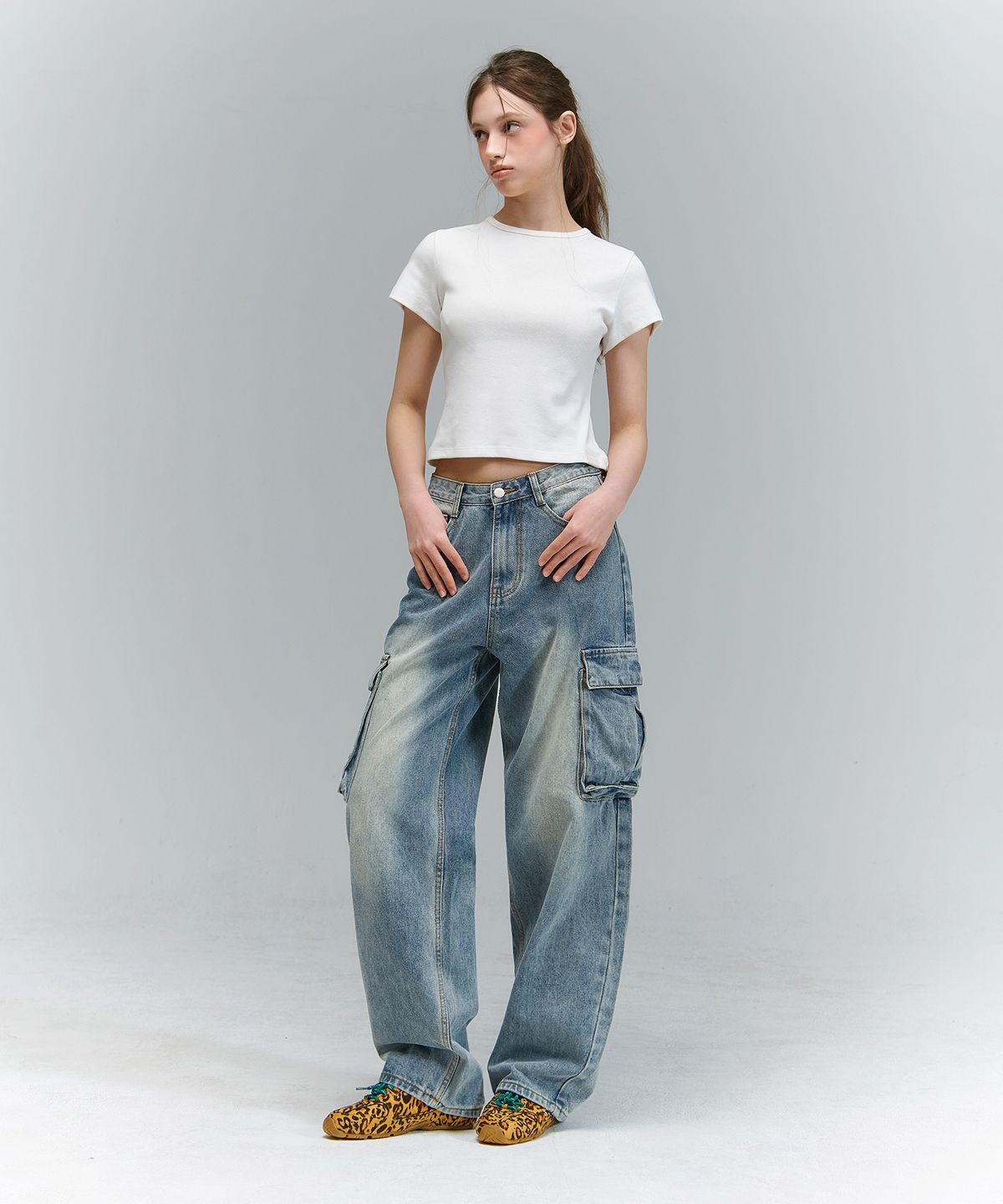 랜덤오프(RANDOMOFF) BTB : BLANK POCKET CARGO JEANS [BLUE CORE]