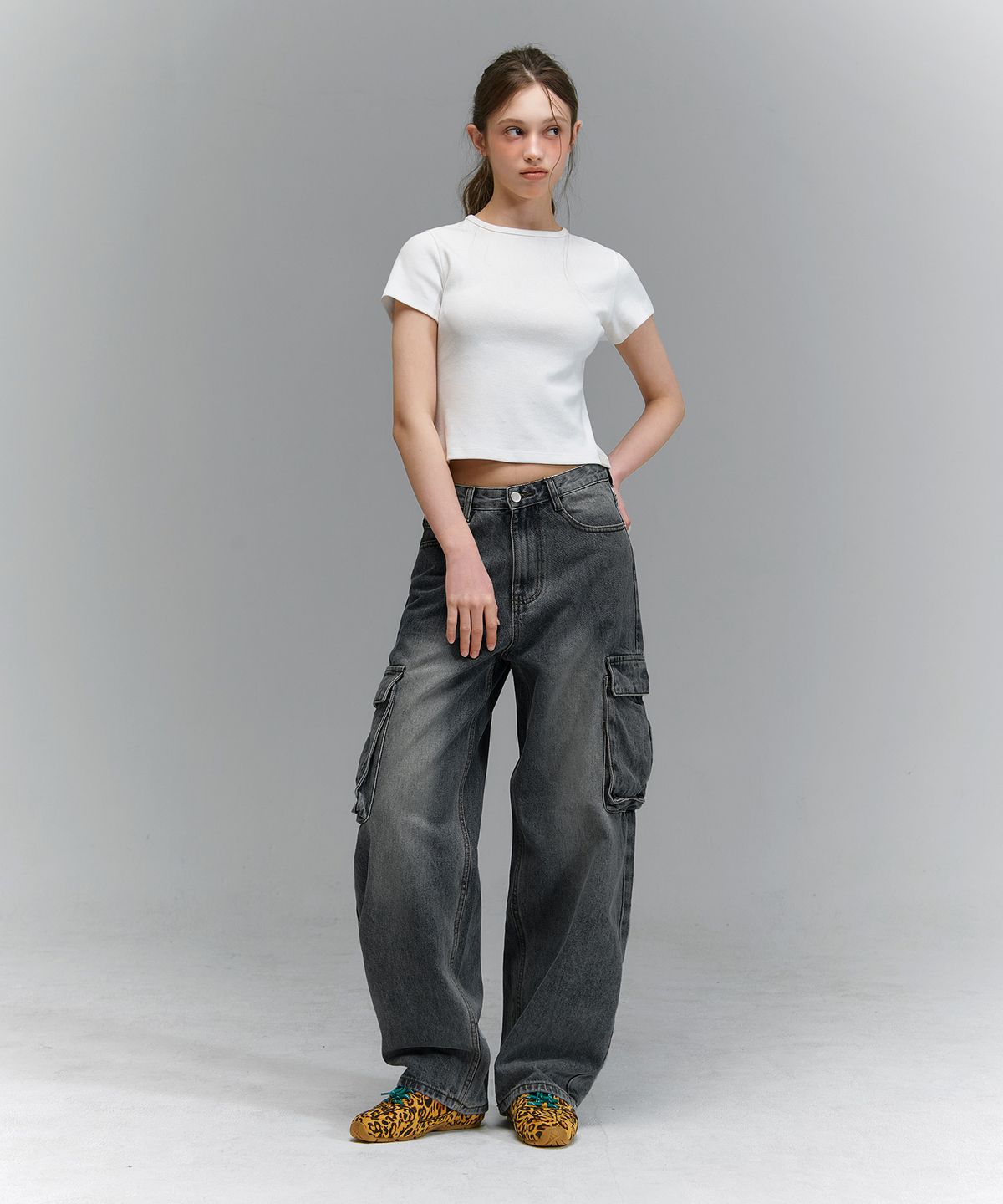 랜덤오프(RANDOMOFF) BTB : BLANK POCKET CARGO JEANS [BLACK CORE]