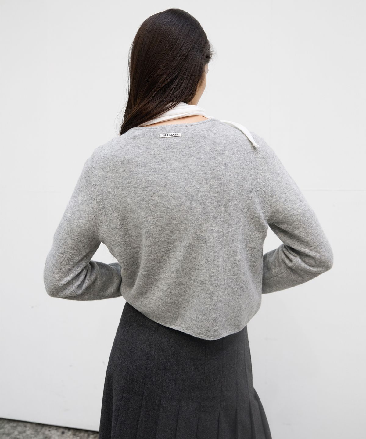 르바(LEVAR) Classic Wool Knit Cardigan - Melange grey