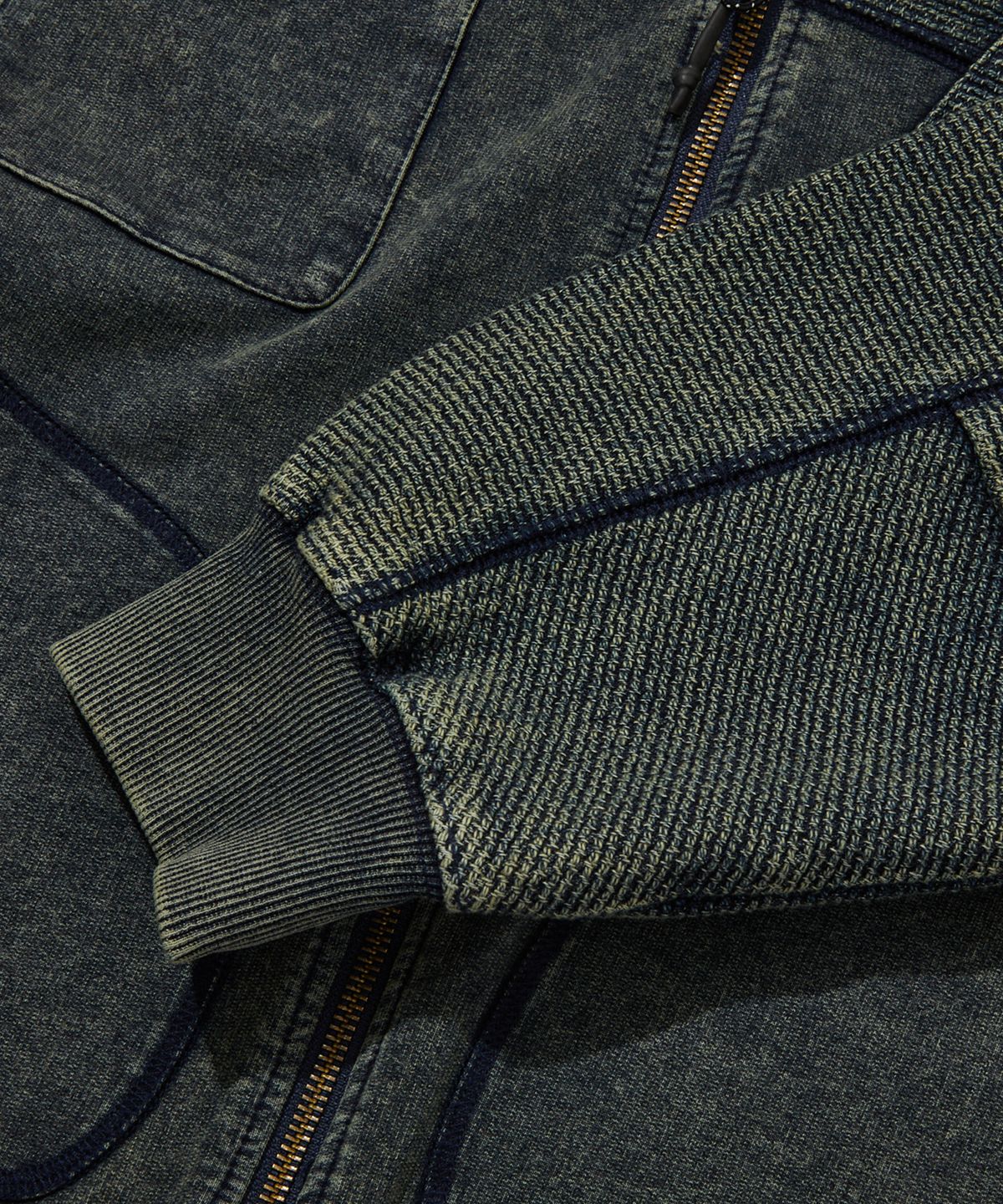 펜필드(PENFIELD) 인디고 사시코 믹스드 스웨트 후디 자켓 인디고_FR3KH27U