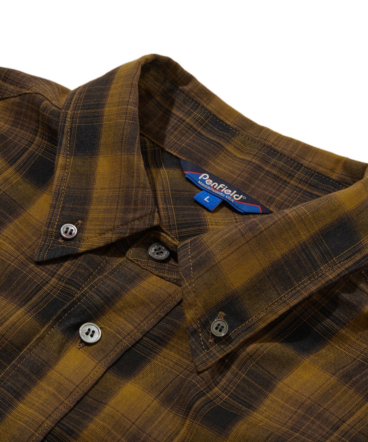 펜필드(PENFIELD) 워시드 버튼다운 비디 셔츠 브라운_FR3WR96U