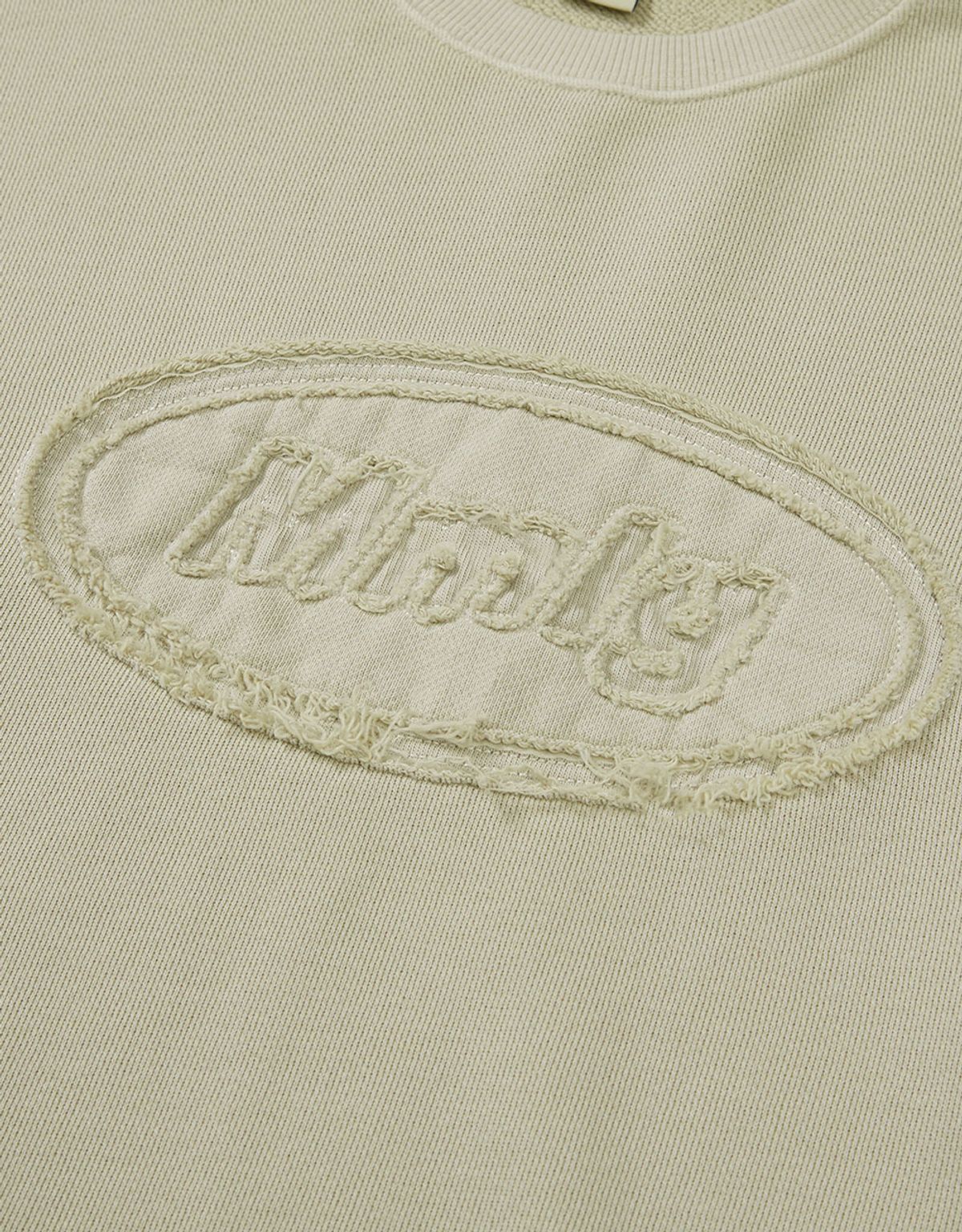 엠엠엘지(MMLG) [Mmlg] DYED APPLIQUE SWEAT (BEIGE)
