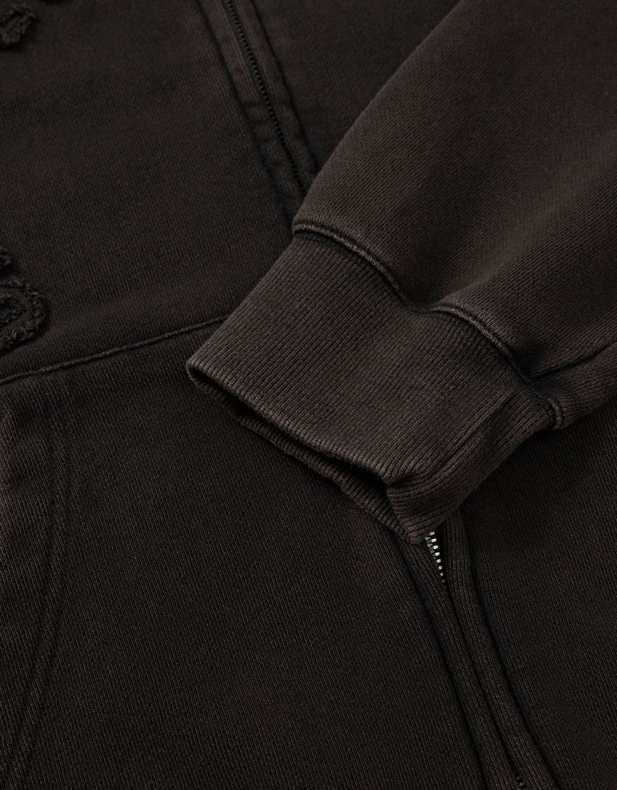 엠엠엘지(MMLG) [Mmlg] WASHED APPLIQUE HOOD ZIPUP (EVERY BLACK)