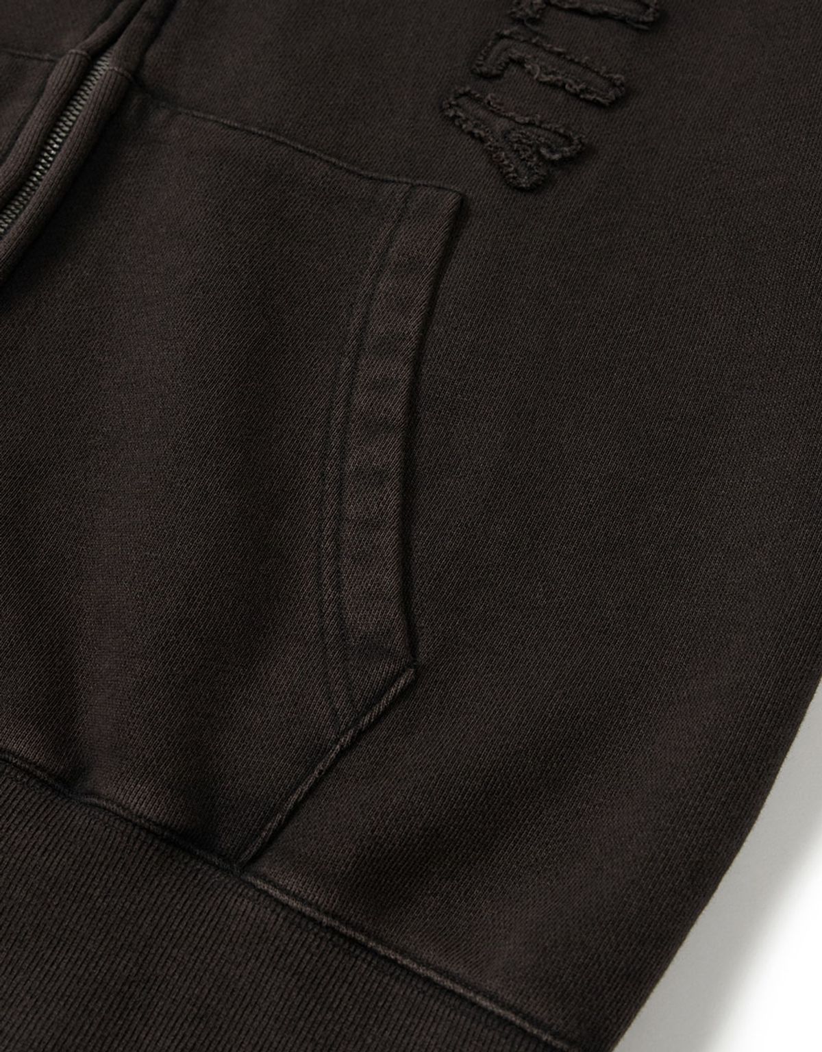 엠엠엘지(MMLG) [Mmlg] WASHED APPLIQUE HOOD ZIPUP (EVERY BLACK)