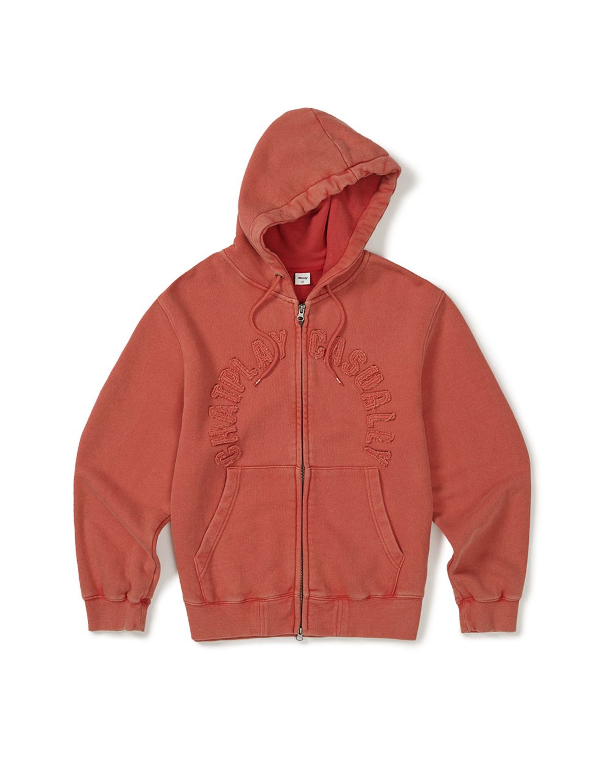 엠엠엘지(MMLG) [Mmlg] WASHED APPLIQUE HOOD ZIPUP (SOLAR RED)