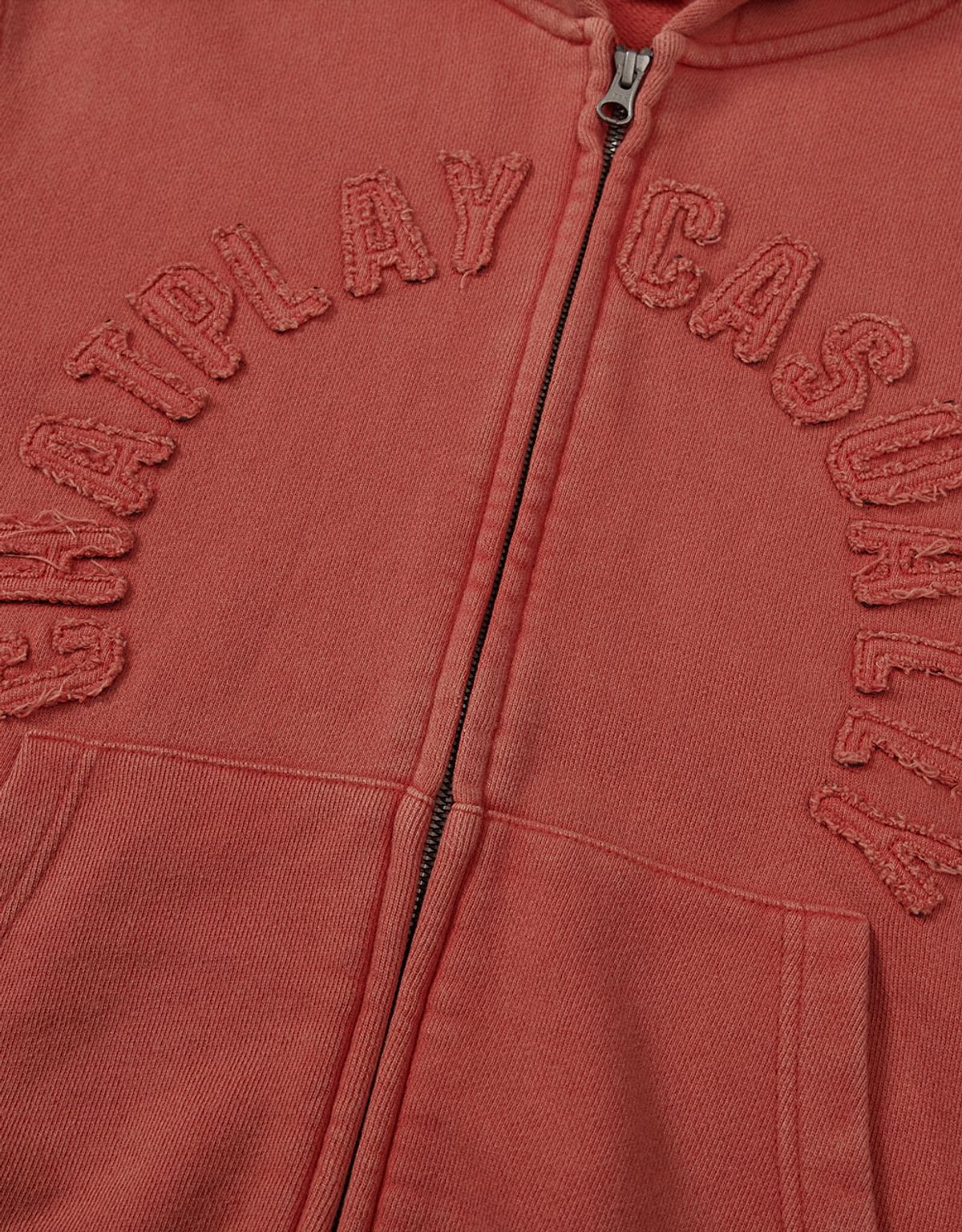 엠엠엘지(MMLG) [Mmlg] WASHED APPLIQUE HOOD ZIPUP (SOLAR RED)