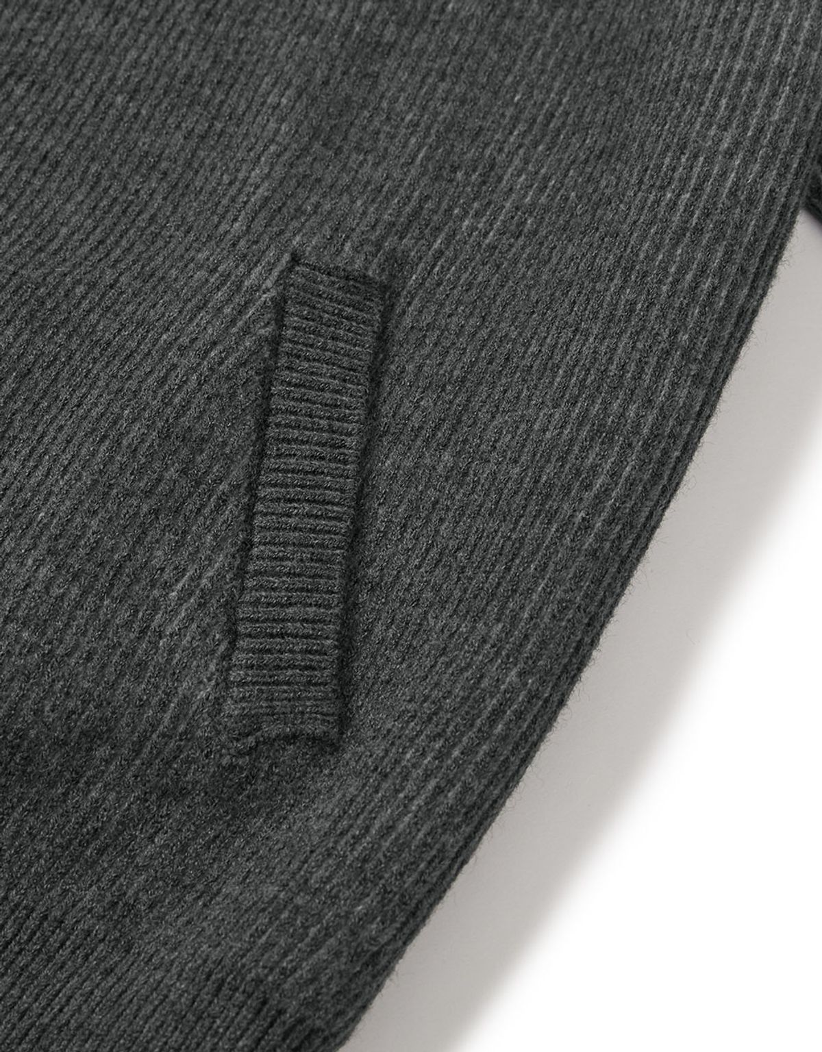엠엠엘지(MMLG) [Mmlg] TWO TONE HIGH NECK KNIT ZIPUP (CHARCOAL)