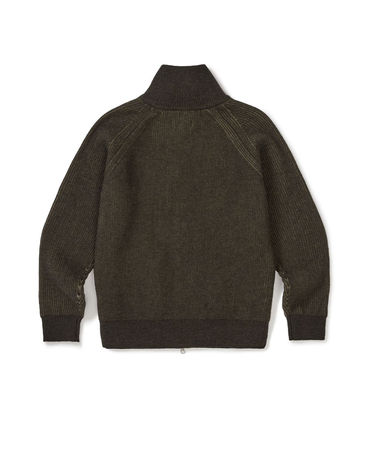 엠엠엘지(MMLG) [Mmlg] TWO TONE HIGH NECK KNIT ZIPUP (BROWN)