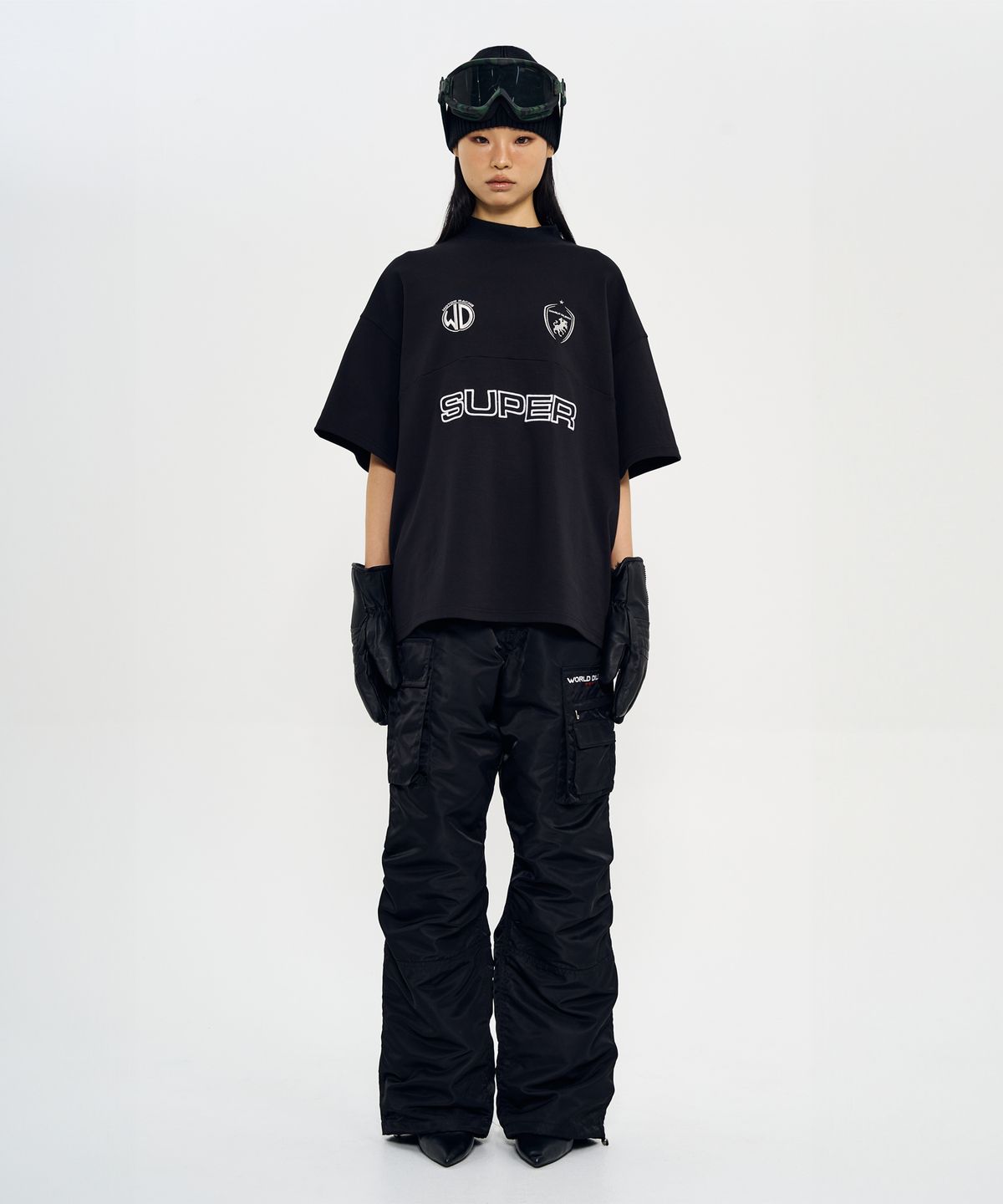 월드딜레마(WORLDDILEMA) Woven Pocket Cargo Pants (Black)