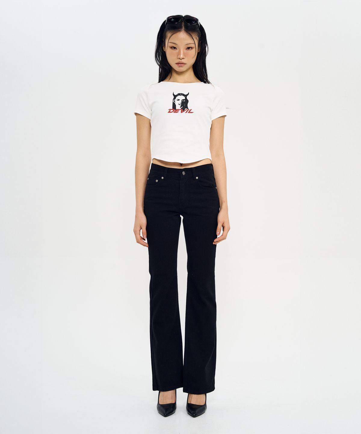 월드딜레마(WORLDDILEMA) Boot-Cut Pants (Black)