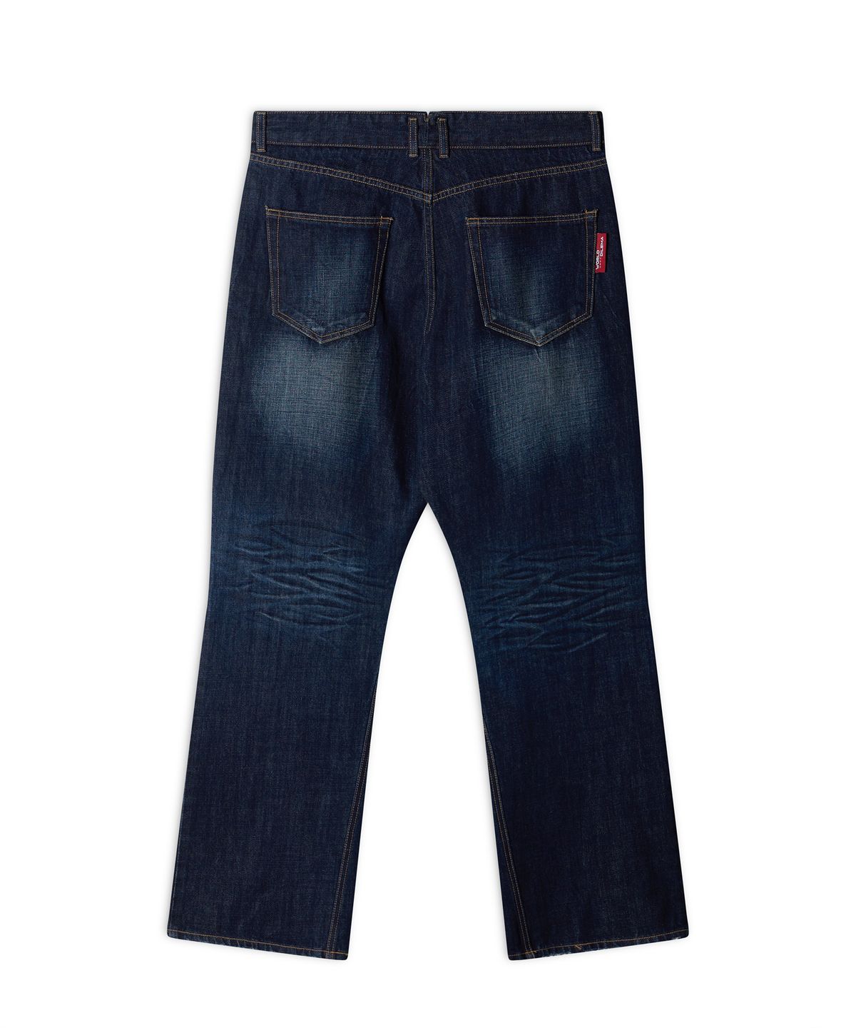 월드딜레마(WORLDDILEMA) Racer Knee Line Washing Denim Pants (Dark Blue)