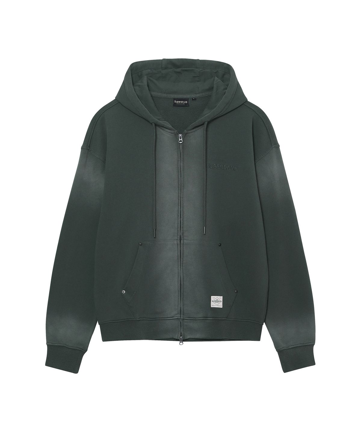 슈퍼드라이(SUPERDRY) 빈티지 페이디드 후드집업 다크그레이