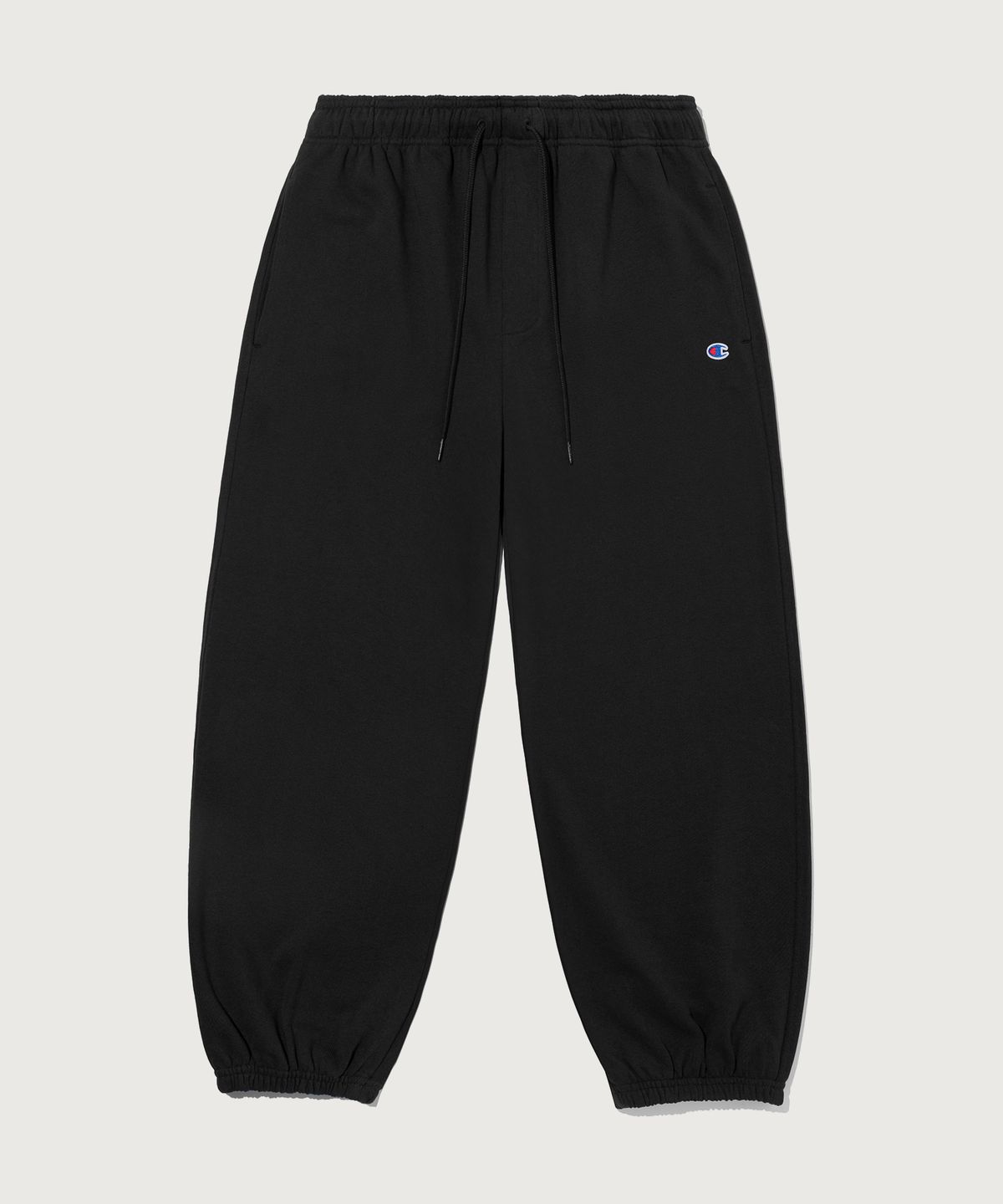 챔피온(CHAMPION) C로고 와이드핏 스웨트 조거 팬츠 Black