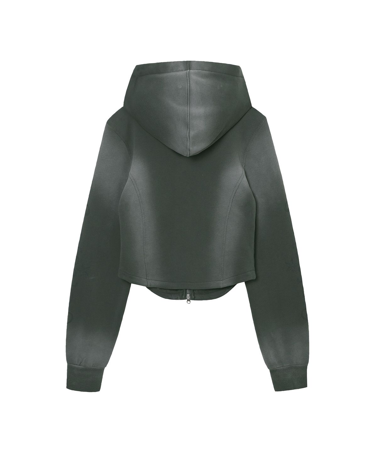 슈퍼드라이(SUPERDRY) W 빈티지 워시드 커브크롭 후드집업 다크그레이