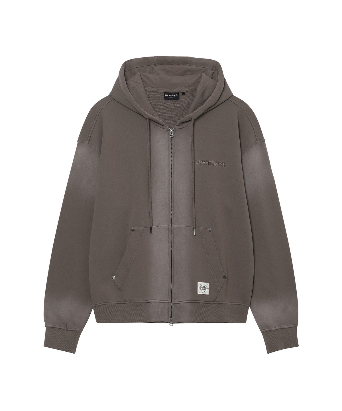 슈퍼드라이(SUPERDRY) 빈티지 페이디드 후드집업  라이트브라운
