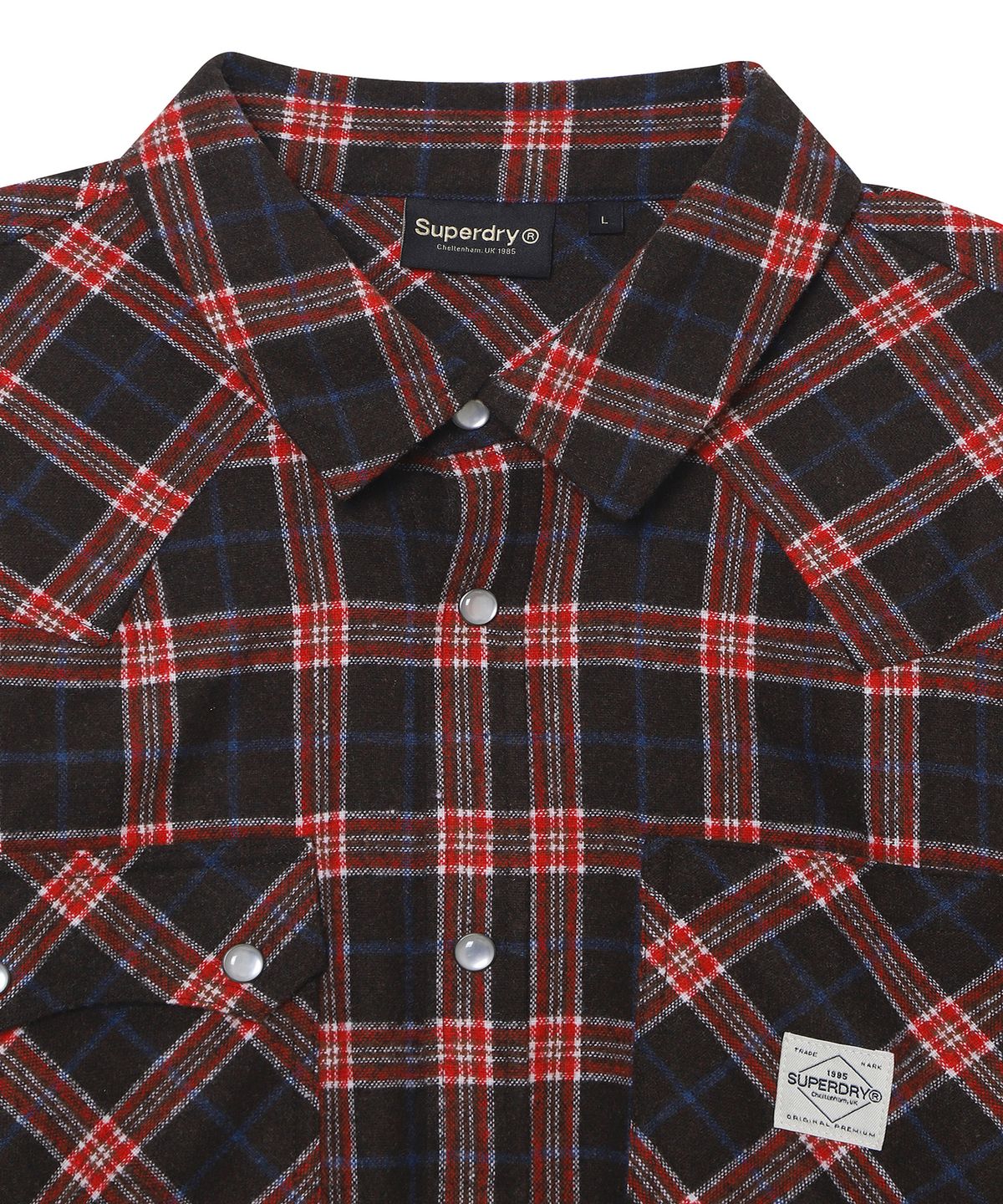 슈퍼드라이(SUPERDRY) 웨스턴 체크 셔츠 다크브라운