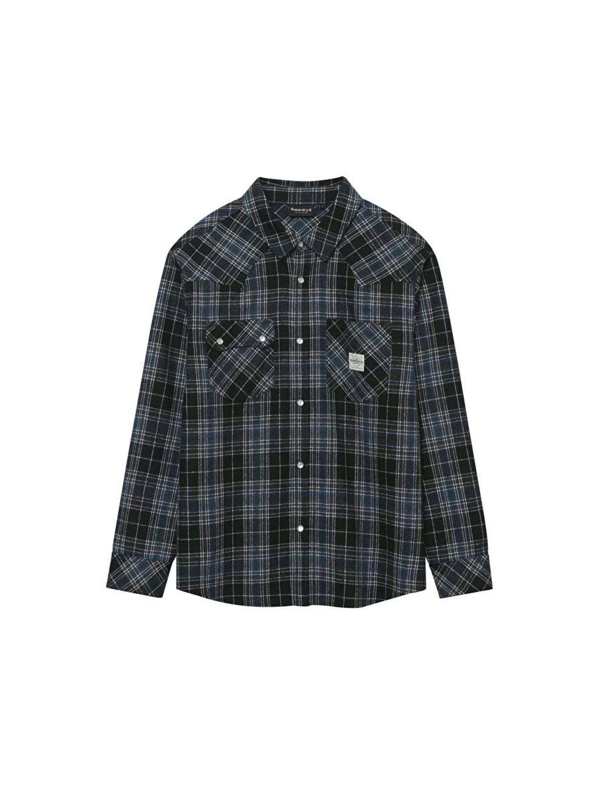 슈퍼드라이(SUPERDRY) 웨스턴 체크 셔츠 블랙