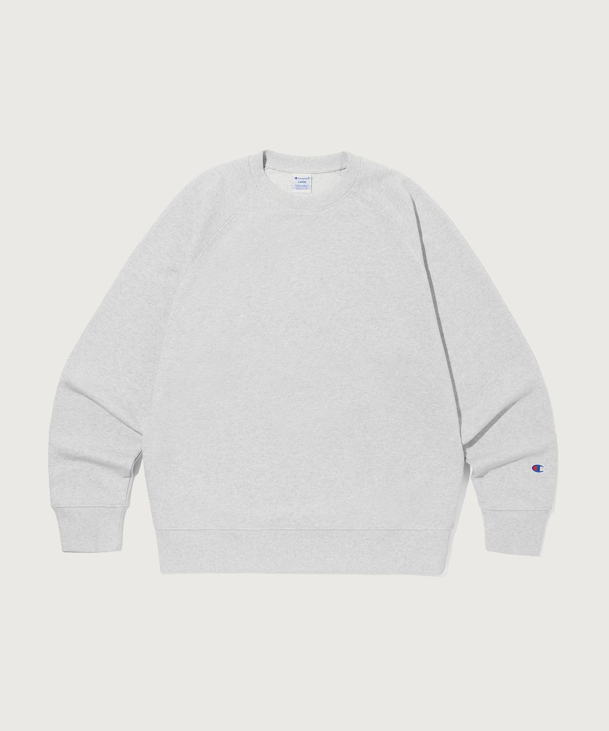 챔피온(CHAMPION) 스몰 로고 루즈핏 스웨트셔츠 Light Grey