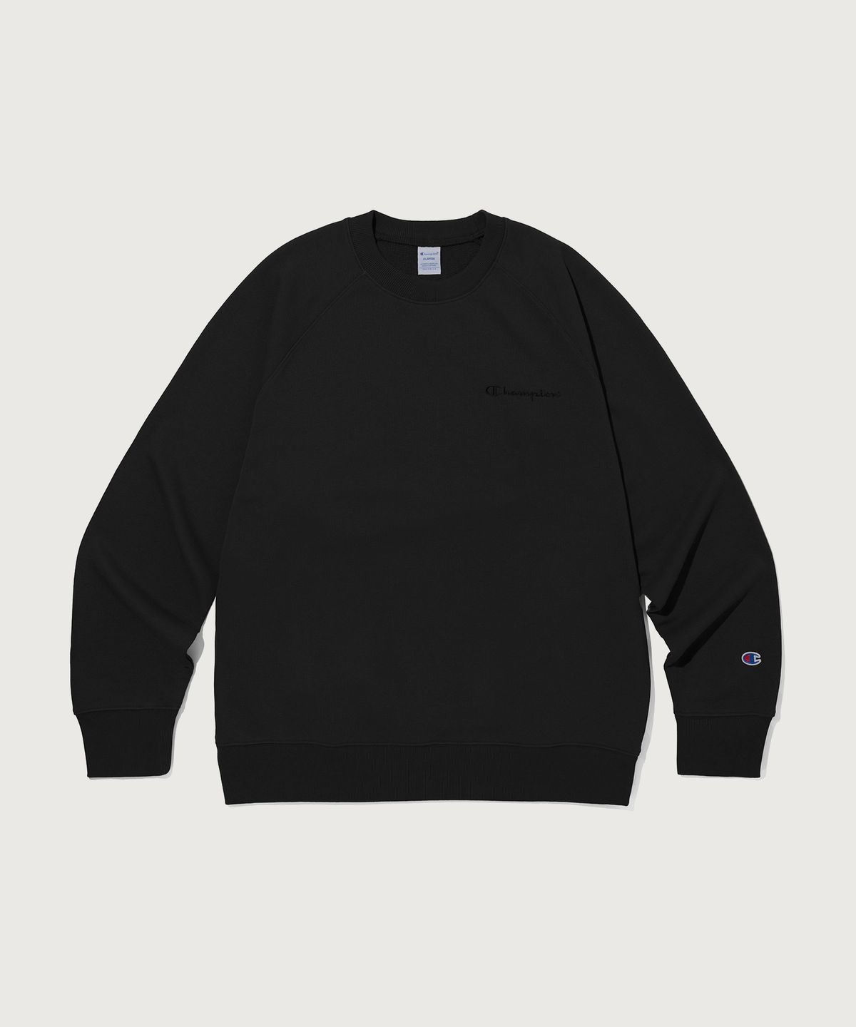 챔피온(CHAMPION) 스몰 로고 루즈핏 스웨트셔츠 Black