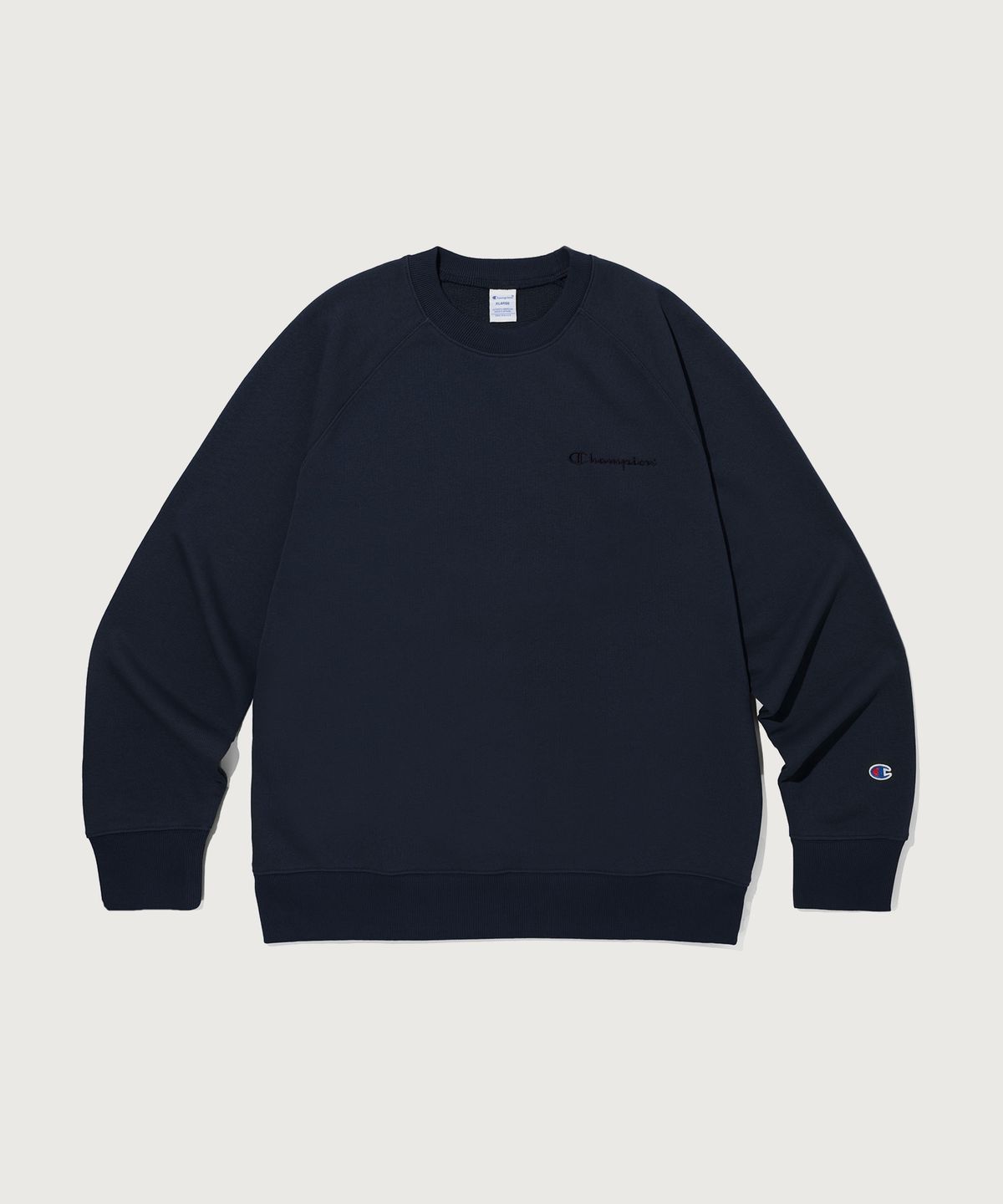 챔피온(CHAMPION) 스몰 로고 루즈핏 스웨트셔츠 Navy