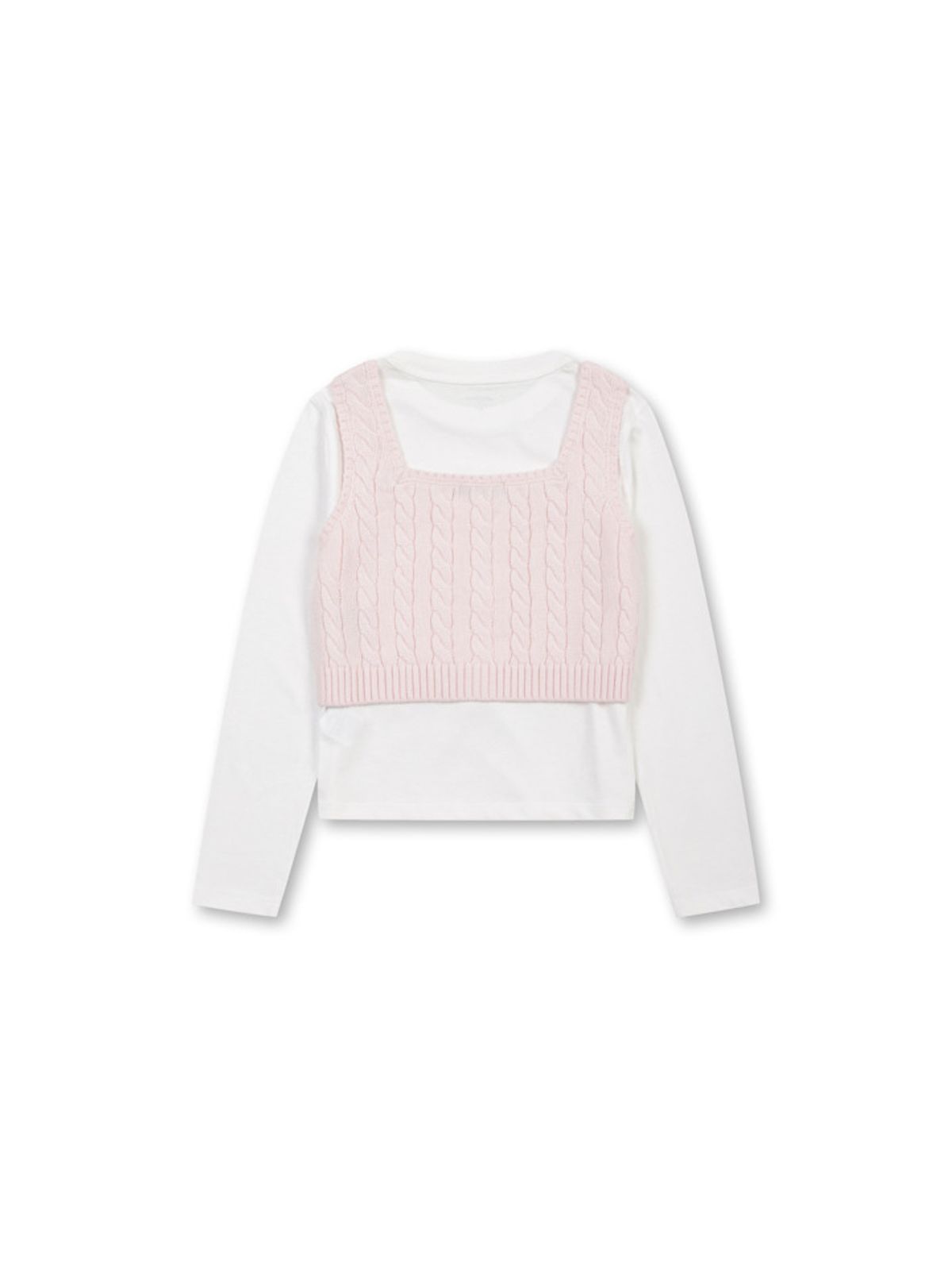 폴햄키즈(POLHAM KIDS) 여아) 긴팔티+케이블 뷔스티에 세트_PKF4ES2020