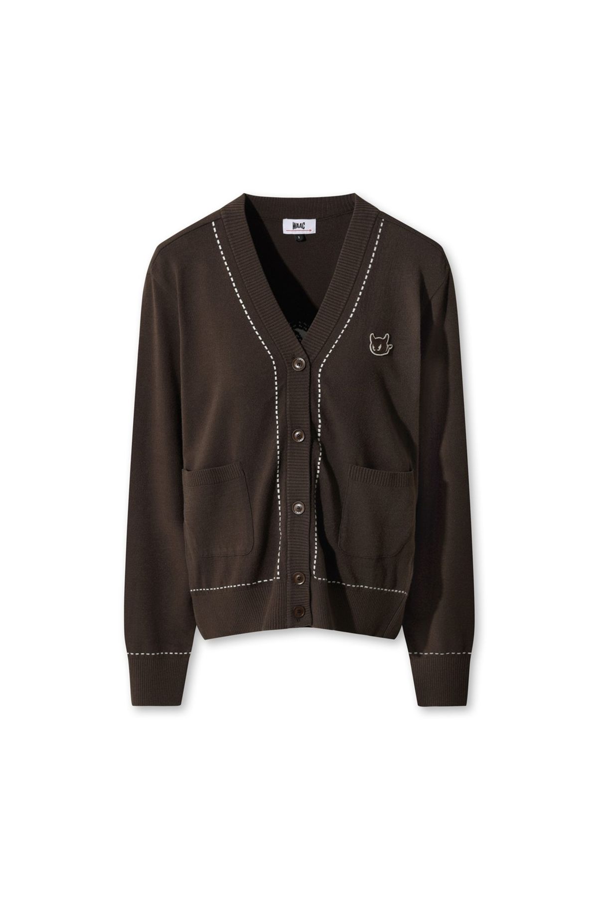 왁(WAAC) Women Stitch Point Knit Cardigan WWWAA25621BRX