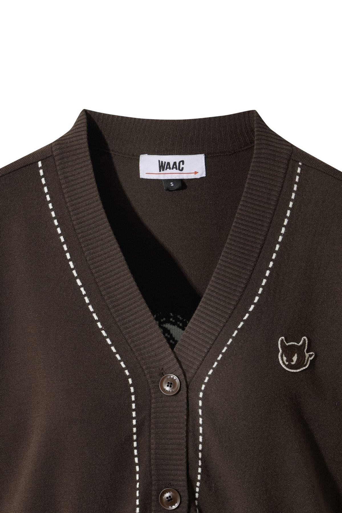 왁(WAAC) Women Stitch Point Knit Cardigan WWWAA25621BRX