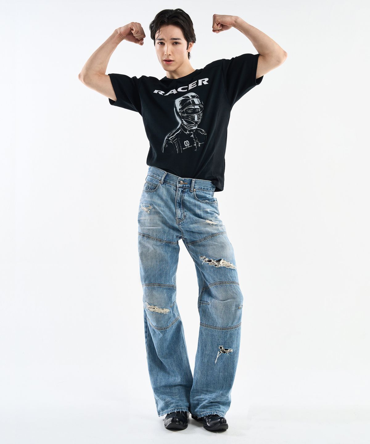 월드딜레마(WORLDDILEMA) RACER Rugby Fit T-Shirts (Black)