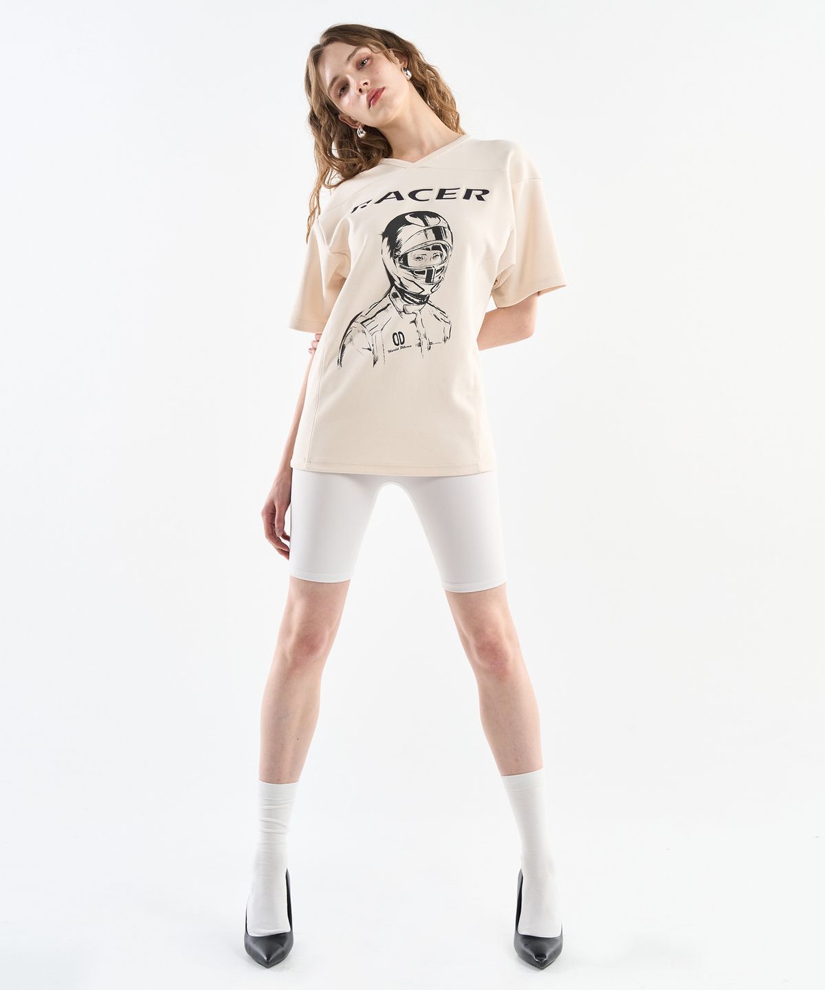 월드딜레마(WORLDDILEMA) RACER Rugby Fit T-Shirts (Cream)