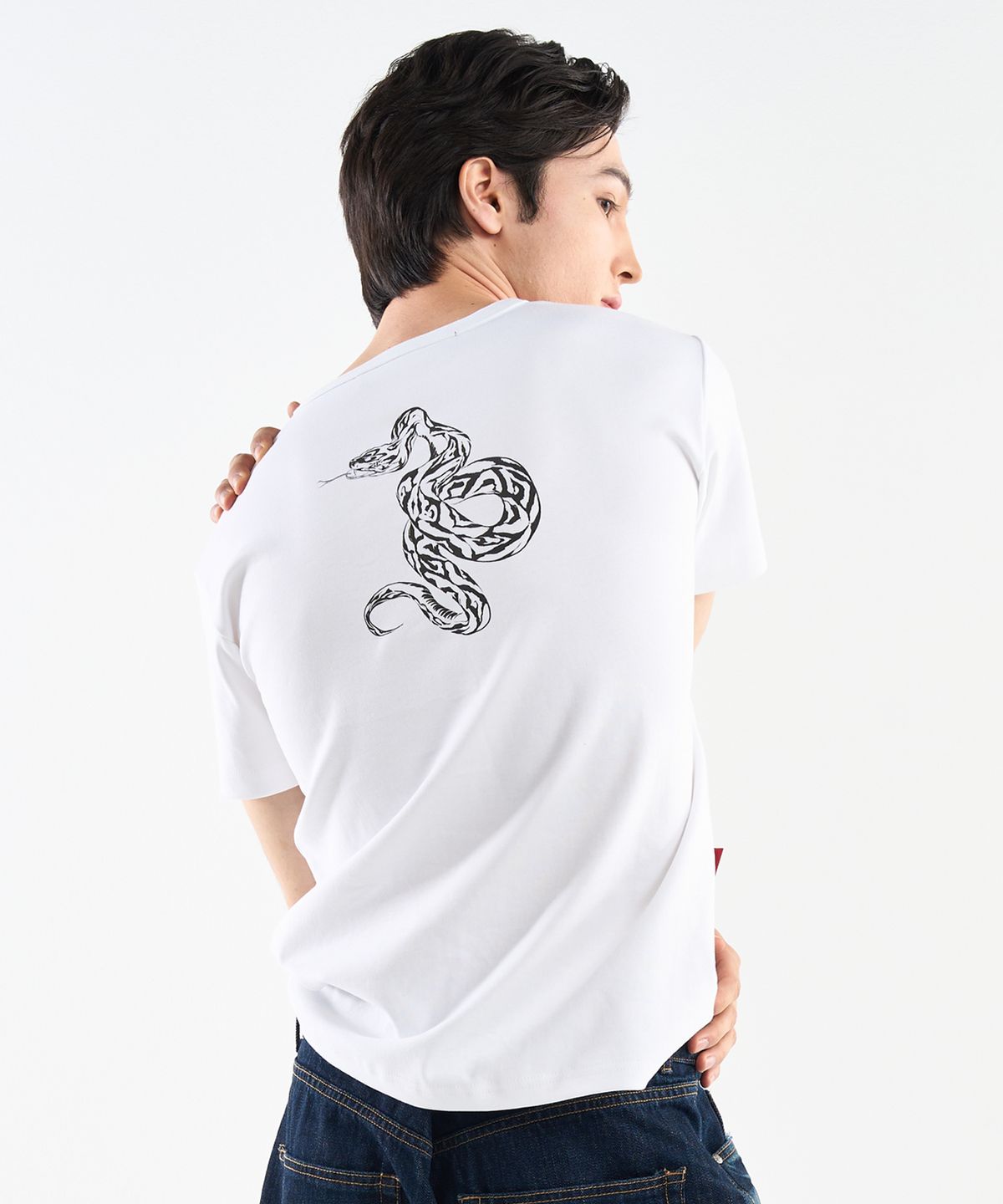 월드딜레마(WORLDDILEMA) SNAKE Printing T-Shirts (White)
